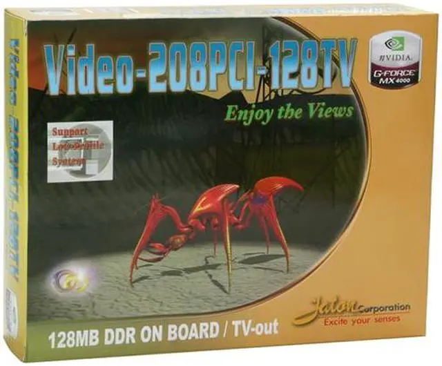 Alt view image 7 of 7 - JATON GeForce MX4000 128MB DDR PCI Low Profile Ready Graphics Card Video-208PCI-128TV