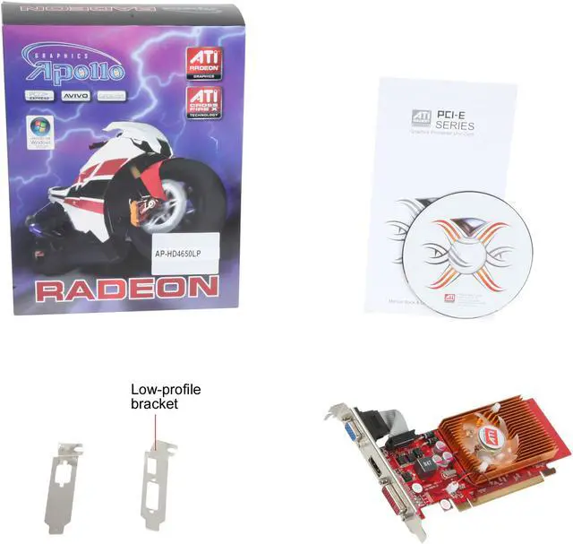 Alt view image 2 of 2 - Apollo Radeon HD 4650 512MB GDDR3 PCI Express 2.0 x16 Low Profile Ready Graphics Card AP- HD4650LP