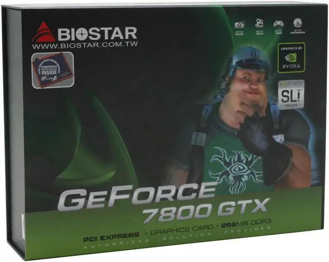 Alt view image 6 of 6 - BIOSTAR GeForce 7800GTX 256MB GDDR3 PCI Express x16 SLI Support Graphics Card VN78GTX-D4E