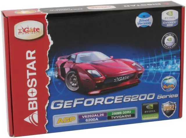 Alt view image 6 of 6 - BIOSTAR GeForce 6200A 256MB GDDR2 AGP 4X/8X Graphics Card V6202AL26