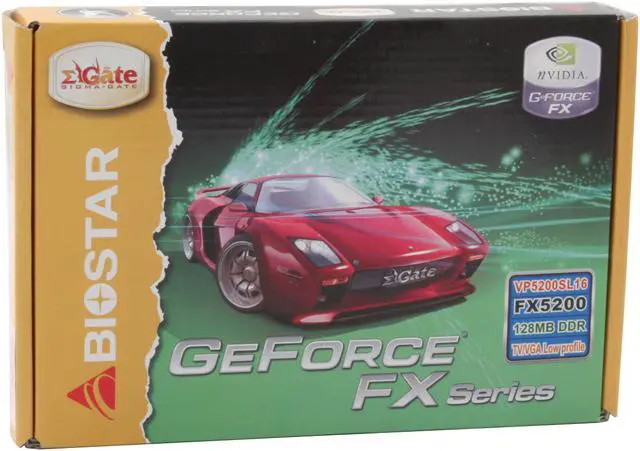 Alt view image 12 of 12 - BIOSTAR GeForce FX 5200 128MB DDR AGP 4X/8X Low Profile Ready Graphics Card VP5200SL16