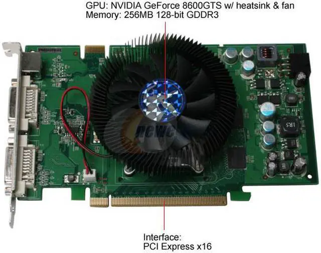 Alt view image 3 of 5 - BIOSTAR GeForce 8600 GTS 256MB GDDR3 PCI Express x16 SLI Support Graphics Card VR8603TS21