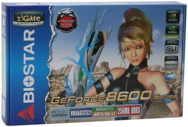 Alt view image 5 of 5 - BIOSTAR GeForce 8600 GTS 256MB GDDR3 PCI Express x16 SLI Support Graphics Card VR8603TS21