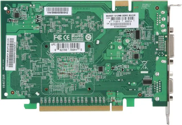 Alt view image 4 of 5 - BIOSTAR GeForce 8500 GT 512MB GDDR2 PCI Express x16 SLI Support Graphics Card V8502GT51