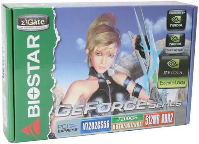 Alt view image 6 of 6 - BIOSTAR V7202GS56 GeForce 7200GS 512MB 64-bit GDDR2 PCI Express x16 Video Card