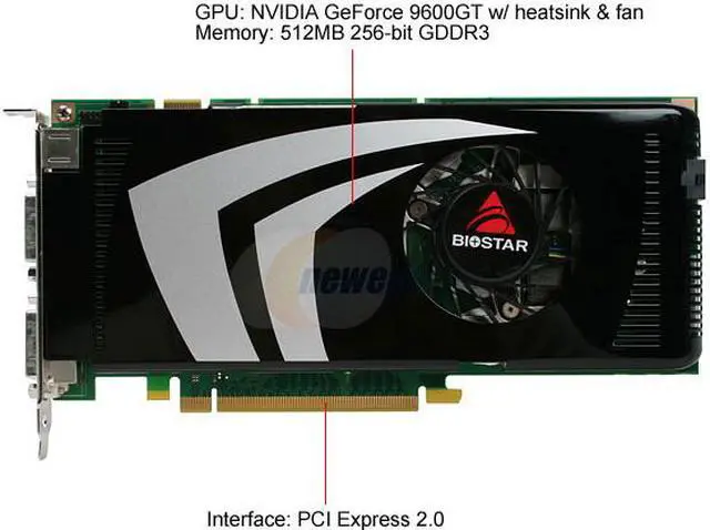 Alt view image 3 of 8 - BIOSTAR GeForce 9600 GT 512MB DDR3 PCI Express 2.0 x16 SLI Support Graphics Card V9603GT52