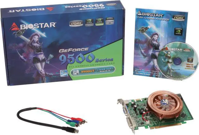 Alt view image 5 of 5 - BIOSTAR GeForce 9500 GT 256MB GDDR3 PCI Express 2.0 x16 SLI Support Graphics Card V9503GT21