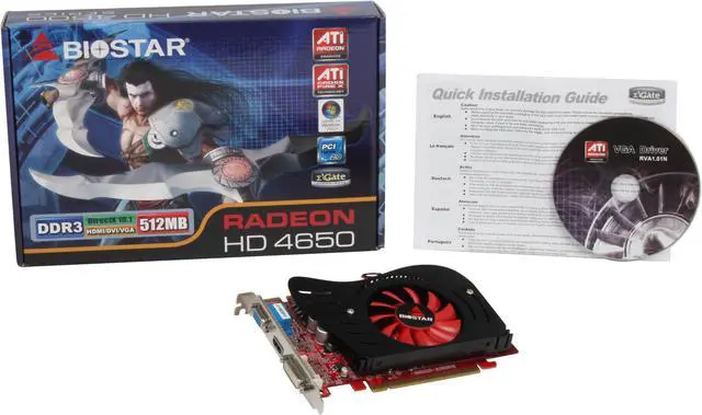 Alt view image 5 of 5 - BIOSTAR Radeon HD 4650 512MB GDDR3 PCI Express 2.0 x16 CrossFireX Support Graphics Card VA4653NH51