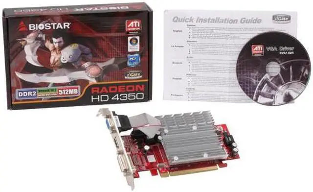 Alt view image 5 of 5 - BIOSTAR Radeon HD 4350 512MB DDR2 PCI Express 2.0 x16 Graphics Card VA4352NH56