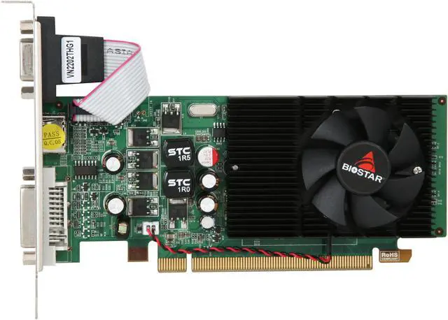 Alt view image 3 of 5 - BIOSTAR GeForce GT 220 1GB DDR2 PCI Express 2.0 x16 Low Profile Graphics Card VN2202THG1