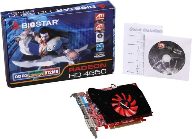 Alt view image 5 of 5 - BIOSTAR Radeon HD 4650 512MB DDR3 PCI Express 2.0 x16 Graphics Card VA4653NH51-B