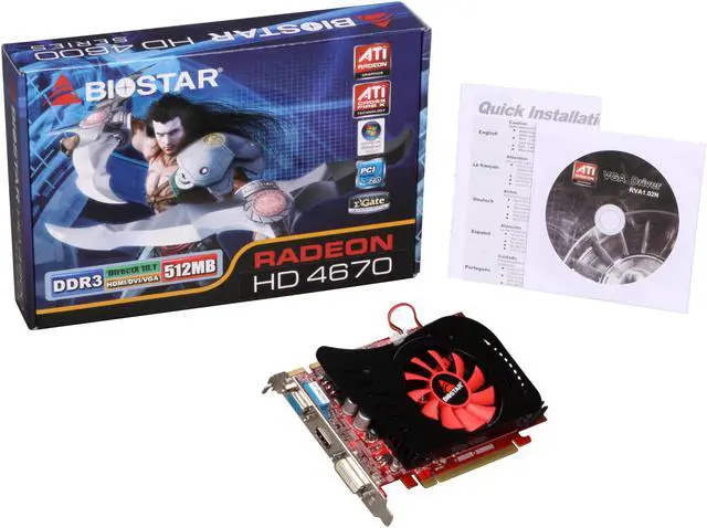 Alt view image 5 of 5 - BIOSTAR Radeon HD 4670 512MB DDR3 PCI Express 2.0 x16 Graphics Card VA4673NH51-B