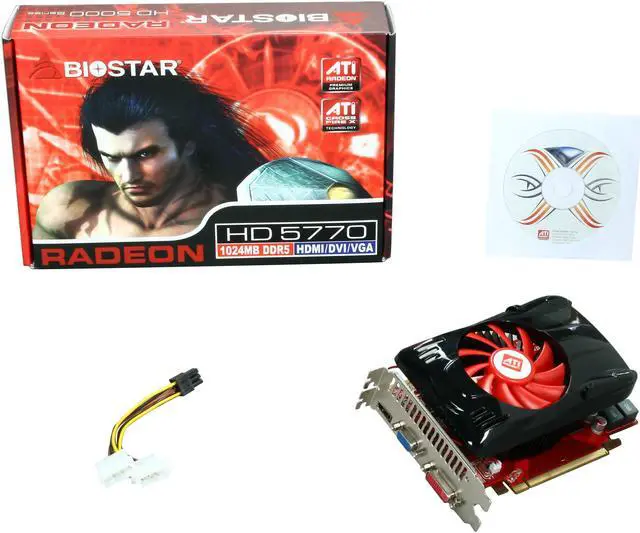 Alt view image 6 of 6 - BIOSTAR Radeon HD 5770 1GB DDR5 PCI Express 2.0 x16 CrossFireX Support Graphics Card VA5775NHG1