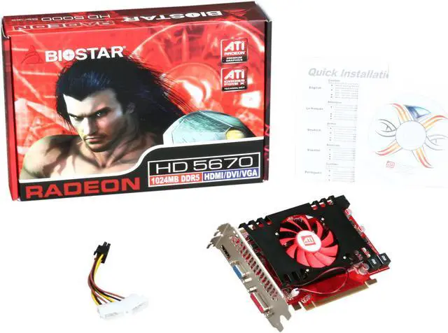 Alt view image 6 of 6 - BIOSTAR Radeon HD 5670 1GB DDR5 PCI Express 2.1 x16 CrossFireX Support Graphics Card VA5675NHG1