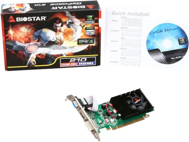 Alt view image 5 of 5 - BIOSTAR GeForce 210 1GB DDR3 PCI Express 2.0 x16 Low Profile Graphics Card VN2103NHG6