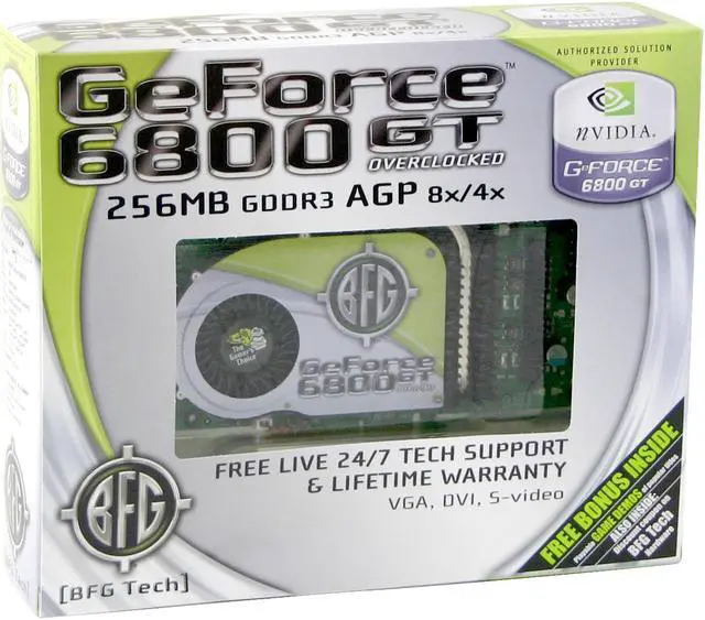 Alt view image 5 of 5 - BFG Tech GeForce 6800GT 256MB GDDR3 AGP 4X/8X Graphics Card BFGR68256GTOC