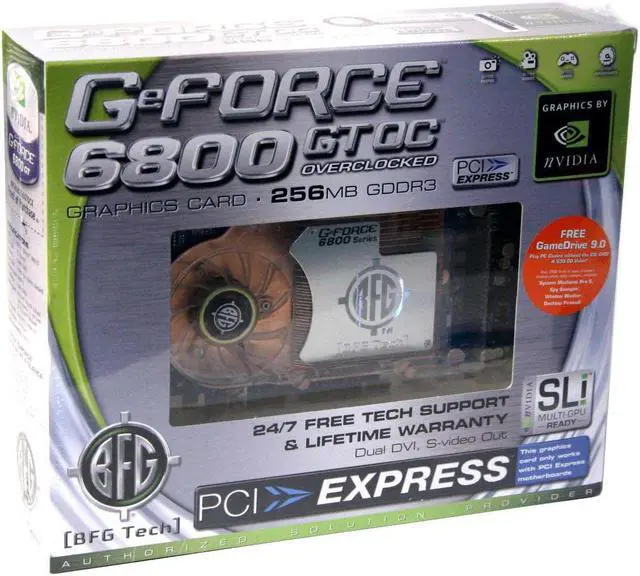 Alt view image 6 of 6 - BFG Tech GeForce 6800GT 256MB GDDR3 PCI Express x16 SLI Support Graphics Card BFGR68256GTOCX