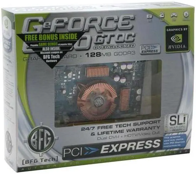 Alt view image 5 of 5 - BFG Tech GeForce 6600GT 128MB GDDR3 PCI Express x16 SLI Support Graphics Card BFGR6600GTOCX
