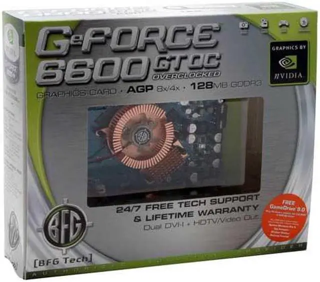 Alt view image 5 of 5 - BFG Tech GeForce 6600GT 128MB GDDR3 AGP 4X/8X Graphics Card BFGR6600GTOC