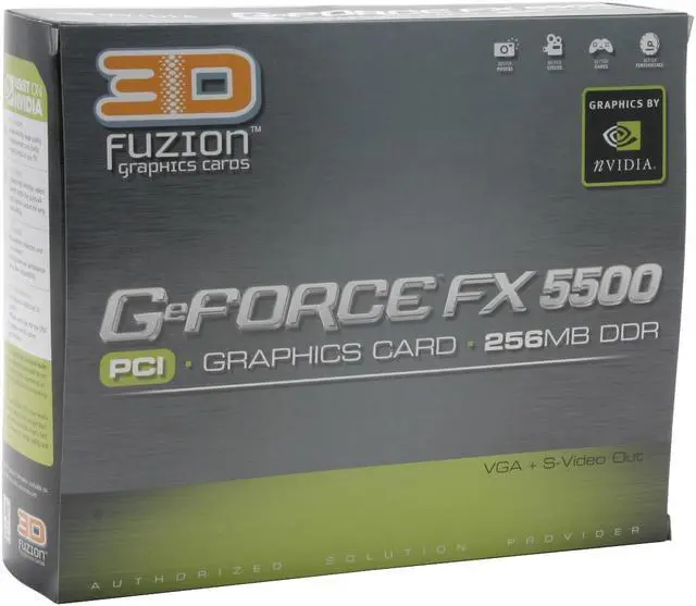 Alt view image 5 of 11 - 3D Fuzion GeForce FX 5500 256MB DDR PCI Graphics Card 3DFR55256P