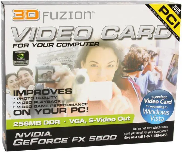 Alt view image 11 of 11 - 3D Fuzion GeForce FX 5500 256MB DDR PCI Graphics Card 3DFR55256P