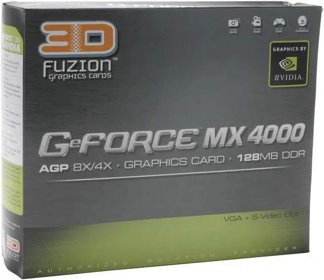 Alt view image 5 of 5 - 3D Fuzion GeForce MX4000 128MB DDR AGP 4X/8X Graphics Card 3DFR4000