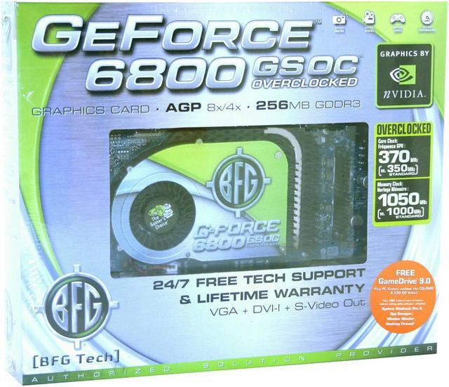 Main image of BFG Tech GeForce 6800GS 256MB GDDR3 AGP 4X/8X Graphics Card BFGR68256GSOC