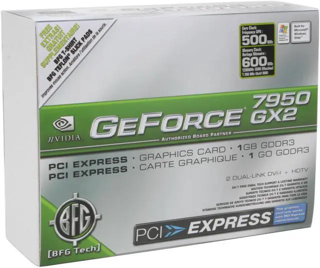 Alt view image 7 of 7 - BFG Tech GeForce 7950GX2 1GB GDDR3 PCI Express x16 SLI Support Graphics Card BFGR7950GX21GBEI
