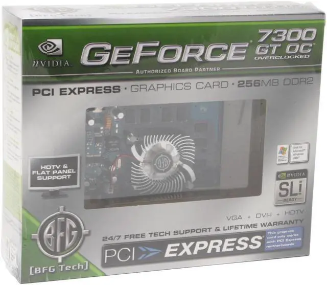 Alt view image 6 of 6 - BFG Tech GeForce 7300GT 256MB GDDR2 PCI Express x16 SLI Support Graphics Card BFGR73256GTOCE