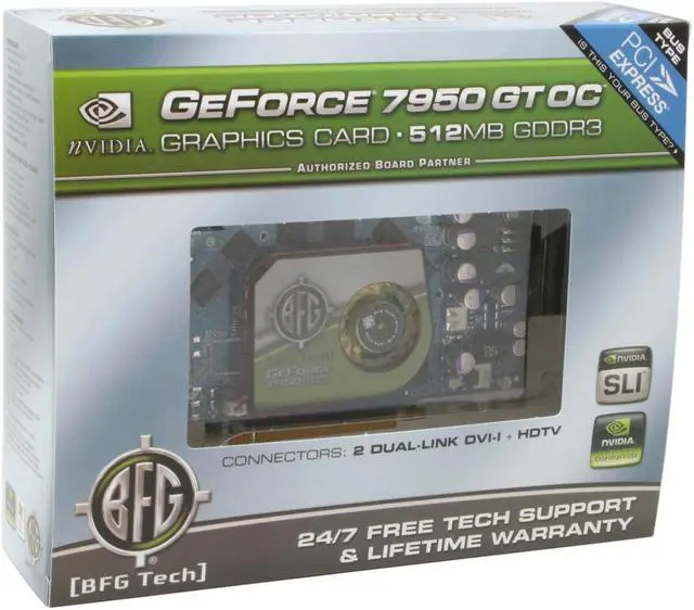 Alt view image 6 of 6 - BFG Tech GeForce 7950GT 512MB GDDR3 PCI Express x16 SLI Support Graphics Card BFGR7950512GTOCE