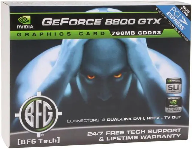Alt view image 9 of 9 - BFG Tech GeForce 8800 GTX 768MB GDDR3 PCI Express x16 SLI Support Graphics Card BFGR88768GTXE