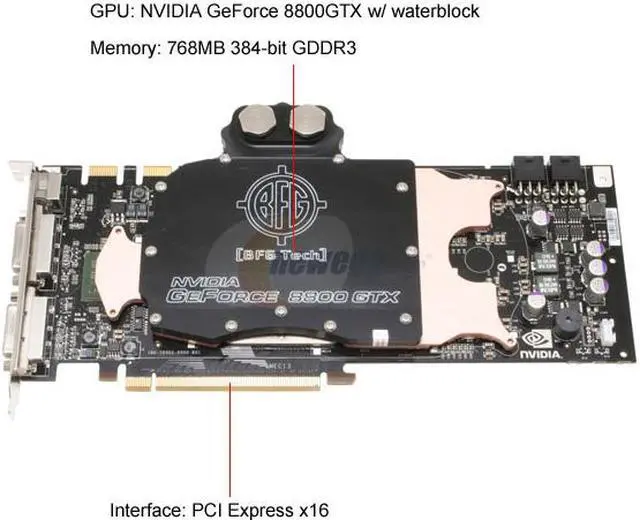 Alt view image 3 of 8 - BFG Tech GeForce 8800 GTX 768MB GDDR3 PCI Express x16 SLI Support Graphics Card BFGR88768GTXWC25E