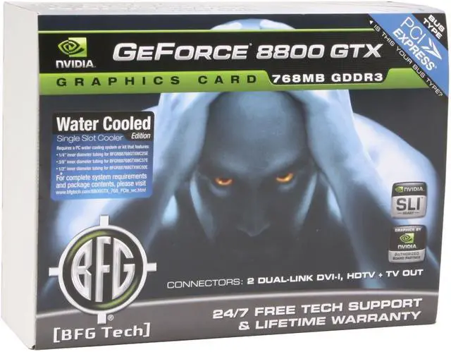 Alt view image 7 of 7 - BFG Tech GeForce 8800 GTX 768MB GDDR3 PCI Express x16 SLI Support Graphics Card BFGR88768GTXWC37E