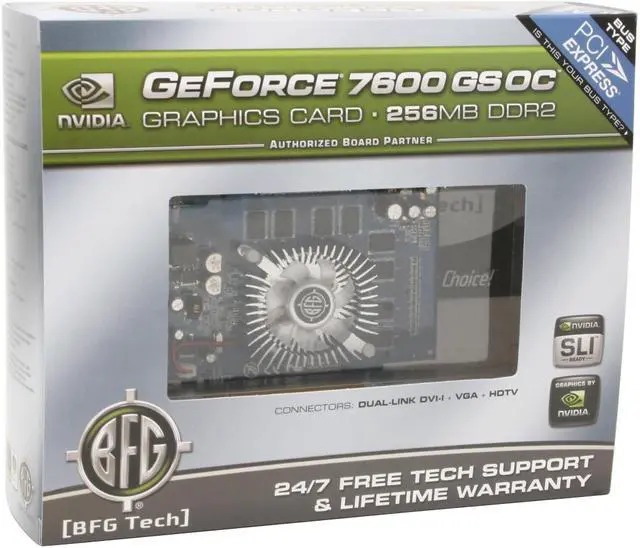Alt view image 6 of 6 - BFG Tech GeForce 7600GS 256MB GDDR2 PCI Express x16 SLI Support Graphics Card BFGR76256GSOCE