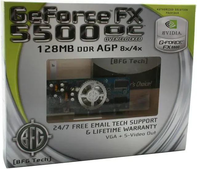 Alt view image 6 of 6 - BFG Tech GeForce FX 5500 128MB DDR AGP 4X/8X Graphics Card BFGR5500OC