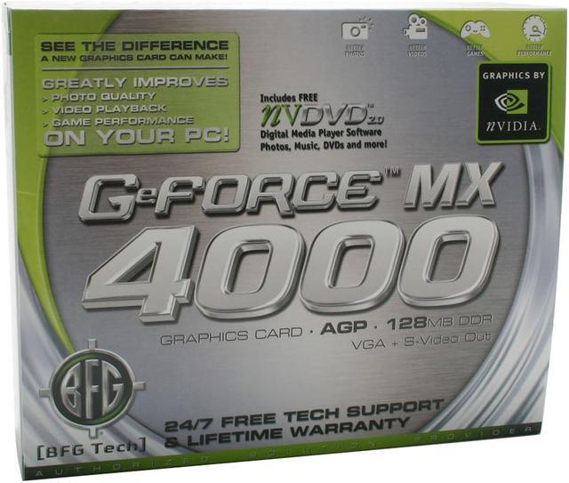 Alt view image 6 of 6 - BFG Tech GeForce MX4000 128MB DDR AGP 4X/8X Graphics Card ASLMX4000
