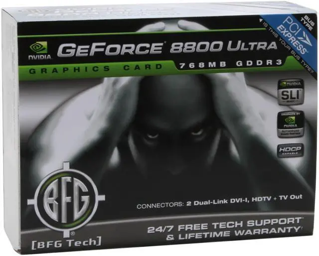Alt view image 7 of 7 - BFG Tech GeForce 8800 Ultra 768MB GDDR3 PCI Express x16 SLI Support Graphics Card BFGE88768UOCE