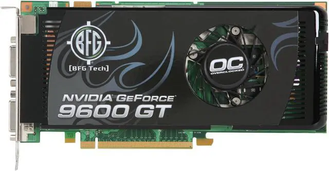 Alt view image 3 of 6 - BFG Tech GeForce 9600 GT 512MB GDDR3 PCI Express 2.0 x16 SLI Support Graphics Card BFGE96512GTOCE