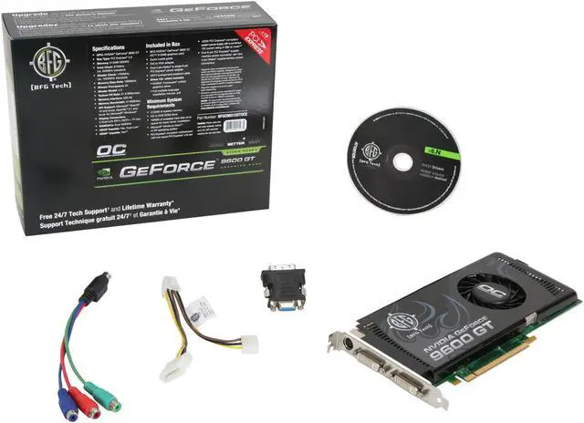 Alt view image 6 of 6 - BFG Tech GeForce 9600 GT 512MB GDDR3 PCI Express 2.0 x16 SLI Support Graphics Card BFGE96512GTOCE