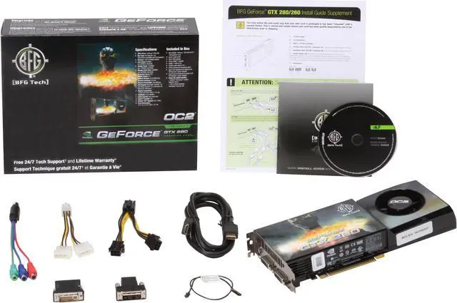 Alt view image 6 of 6 - BFG Tech GeForce GTX 280 1GB GDDR3 PCI Express 2.0 x16 SLI Support Graphics Card BFGEGTX2801024OC2E