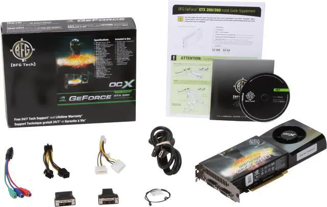 Alt view image 6 of 6 - BFG Tech GeForce GTX 280 1GB GDDR3 PCI Express 2.0 x16 SLI Support Graphics Card BFGEGTX2801024OCXE