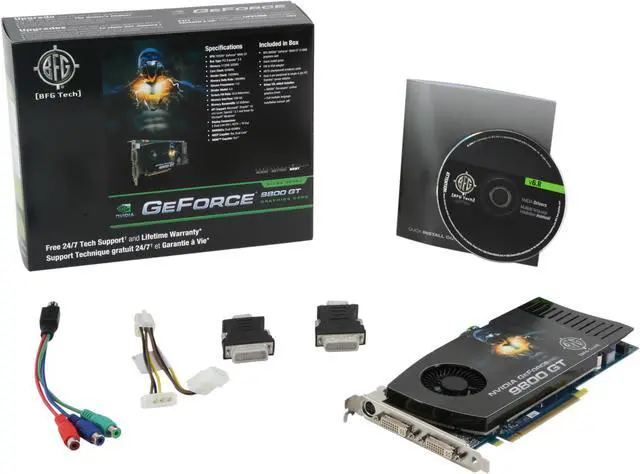 Alt view image 6 of 6 - BFG Tech GeForce 9800 GT 512MB GDDR3 PCI Express 2.0 x16 SLI Support Graphics Card BFGE98512GTE