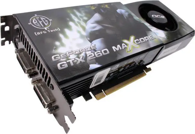 Main image of BFG Tech GeForce GTX 260 896MB GDDR3 PCI Express 2.0 x16 SLI Support Graphics Card BFGEGTX260MC896OC2E