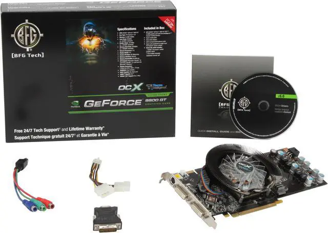 Alt view image 6 of 6 - BFG Tech GeForce 9800 GT 512MB GDDR3 PCI Express 2.0 x16 SLI Support Graphics Card BFGE98512GTOCXFE