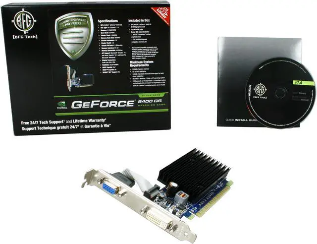 Alt view image 5 of 5 - BFG Tech GeForce 8400 GS 512MB DDR2 PCI Express 2.0 x16 Graphics Card BFGE84512GS64E
