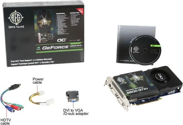 Alt view image 5 of 5 - BFG Tech GeForce 9800 GTX+ 1GB GDDR3 PCI Express 2.0 x16 SLI Support Graphics Card BFGE981024GTXPOCE