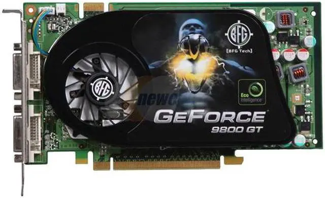 Alt view image 3 of 5 - BFG Tech GeForce 9800 GT 512MB GDDR3 PCI Express 2.0 x16 SLI Support Graphics Card BFGE98512GTGE