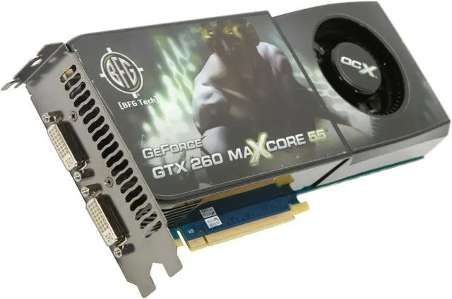 Main image of BFG Tech BFGEGTX260MC896OCXDE GeForce GTX 260 OCX MAXCORE 55 896MB 448-bit GDDR3 PCI Express 2.0 x16 HDCP Ready SLI Supported Video Card