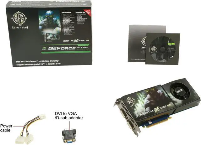 Alt view image 6 of 6 - BFG Tech BFGEGTX260MC896OC2DE GeForce GTX 260 OC2 MAXCORE 55 896MB 448-bit GDDR3 PCI Express 2.0 x16 HDCP Ready SLI Supported Video Card