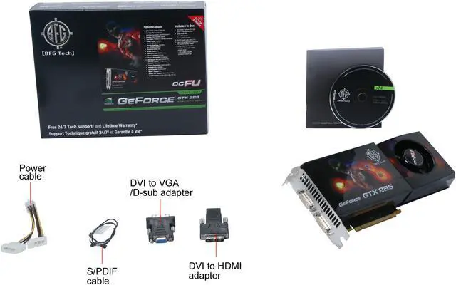 Alt view image 7 of 7 - BFG Tech GeForce GTX 285 1GB GDDR3 PCI Express 2.0 x16 SLI Support Graphics Card BFGEGTX2851024OCFUBE